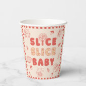 Slice Slice Baby Pizza Hand Drawn Baby Shower Papieren Bekers (Achterkant)