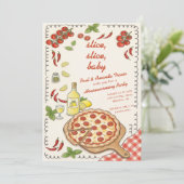 Slice Slice Baby Pizza Housewarming Feest Kaart (Staand voorkant)