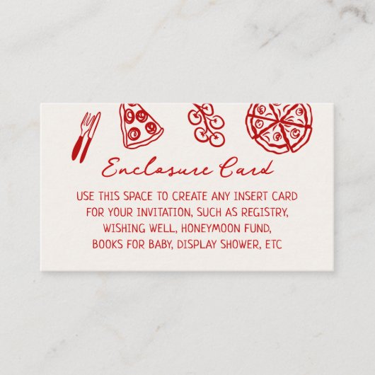 Slice Slice Baby Pizza Informatiekaartje (Voorkant)