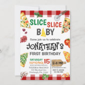 Slice Slice Baby Pizza Party 1e Verjaardag Kaart (Voorkant)
