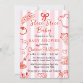 Slice Slice Baby Pizza Shower Invitation Kaart (Voorkant)