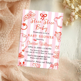Slice Slice Baby Pizza Shower Invitation Kaart