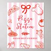 Slice Slice Baby Pizza Station Sign Poster (Voorkant)