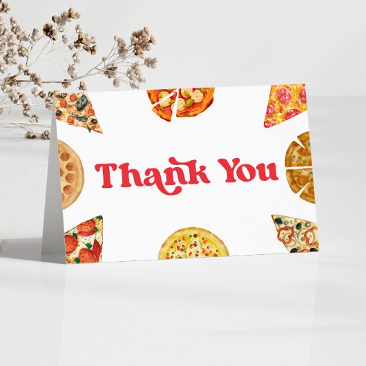 Slice Slice Baby Pizza Verjaardagsfeestje Bedankkaart