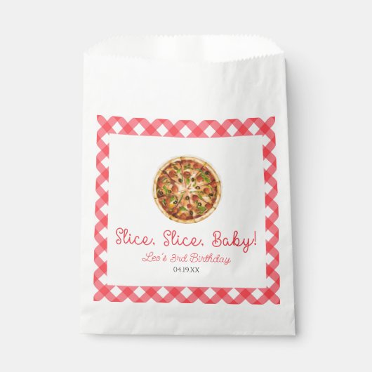 Slice, Slice, Baby! Pizza Verjaardagsfeestje Bedankzakje (Voorkant)