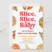 Slice, Slice, Baby! Pizza Verjaardagsfeestje Kaart (Voorkant)