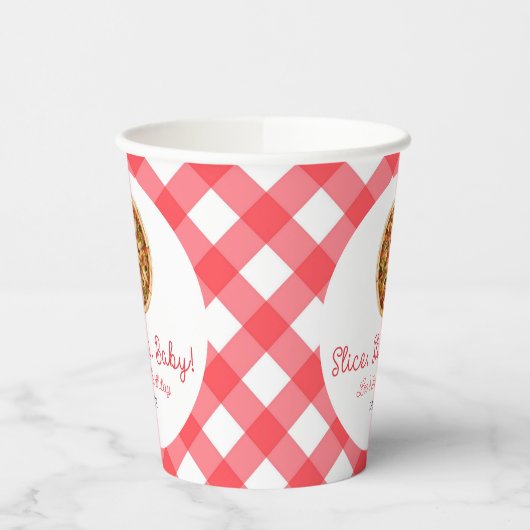 Slice, Slice, Baby! Pizza Verjaardagsfeestje Papieren Bekers (Links)