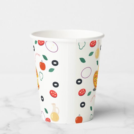 Slice Slice Baby Pizza Verjaardagsfeestje Papieren Bekers (Rechts)