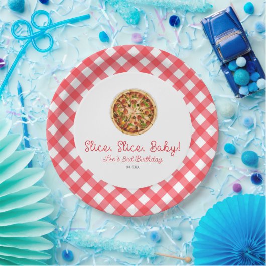Slice, Slice, Baby! Pizza Verjaardagsfeestje Papieren Bordje (Feest)