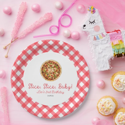 Slice, Slice, Baby! Pizza Verjaardagsfeestje Papieren Bordje (Feest)
