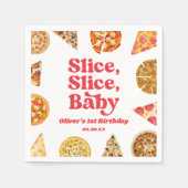 Slice, Slice, Baby! Pizza Verjaardagsfeestje Servet (Voorkant)