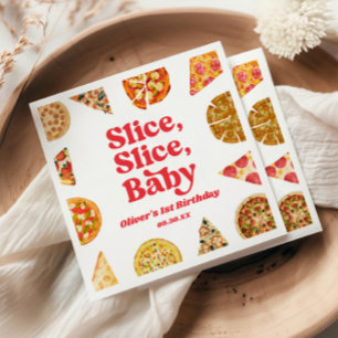 Slice, Slice, Baby! Pizza Verjaardagsfeestje Servet