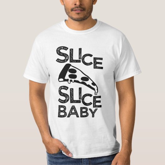 Slice Slice Baby Pizza-voetstuk mannen shirt (Voorkant)
