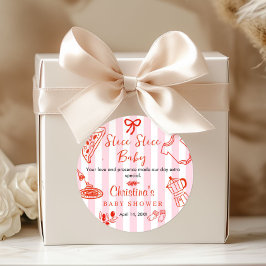 Slice Slice Baby Shower Bedankt  Ronde Sticker