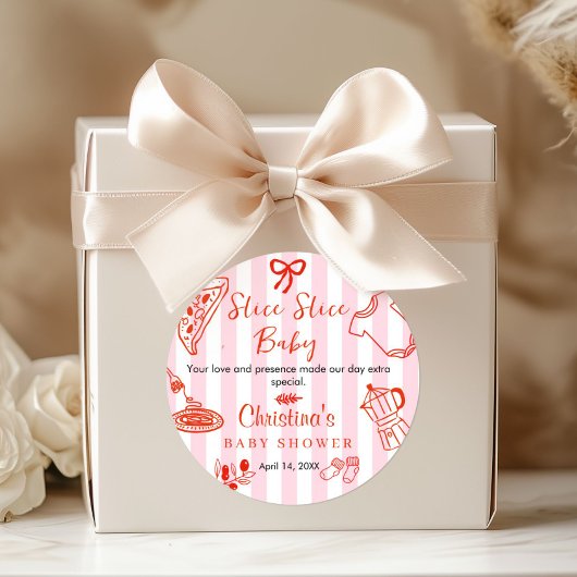 Slice Slice Baby Shower Bedankt Ronde Sticker