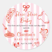 Slice Slice Baby Shower Bedankt Ronde Sticker (Voorkant)