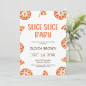 Slice Slice Baby shower Invitation Pizza Shower Kaart (Staand voorkant)