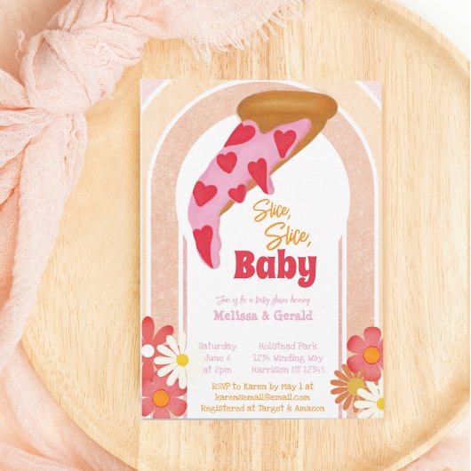 Slice Slice Baby shower Pizza-partij Kaart