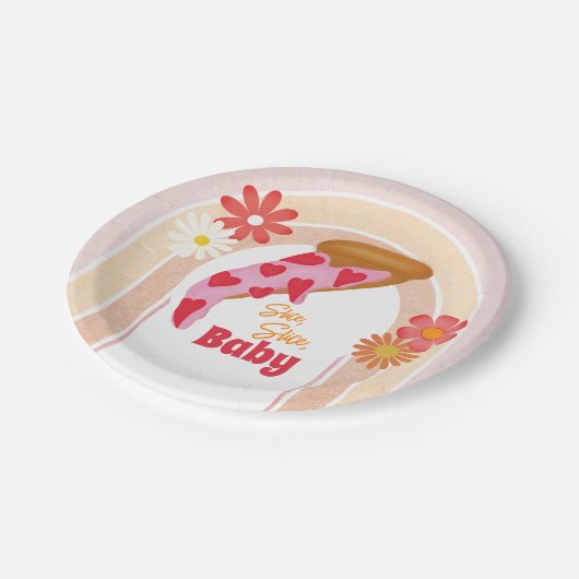 Slice Slice Baby shower Pizza-partij Papieren Bordje (Gekanteld)
