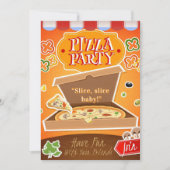 Slice, Slice Baby! Uitnodiging Pizza Feestje (Voorkant)
