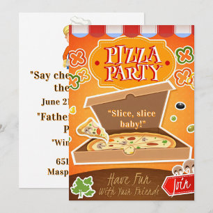 Slice, Slice Baby! Uitnodiging Pizza Feestje 