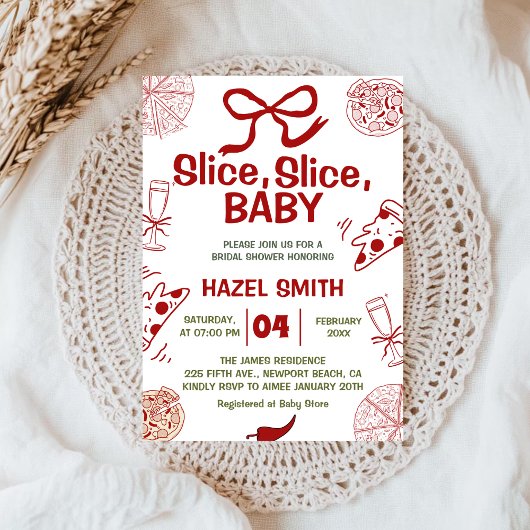 Slice, Slice, Baby! Uitnodiging voor Pizza Baby Sh