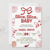 Slice, Slice, Baby! Uitnodiging voor Pizza Baby Sh (Voorkant)