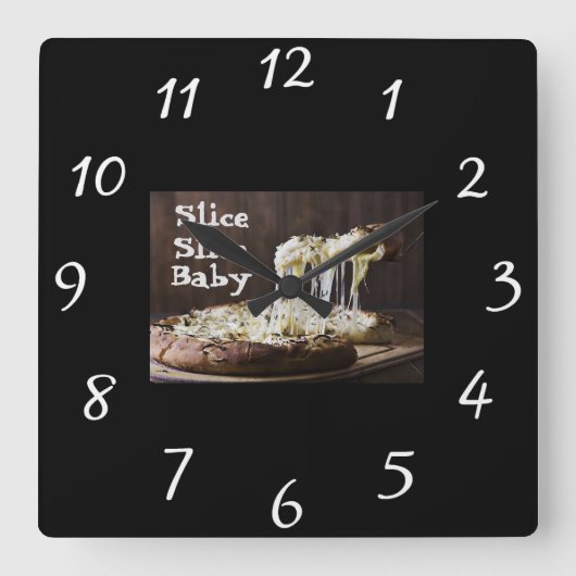 Slice Slice Baby Wall Clock Vierkante Klok (Voorkant)