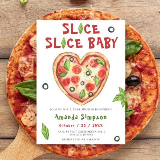 Slice, Slice Baby - Watercolor baby shower Kaart