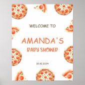 Slice Slice Baby Welkomstbord, Pizza Baby Welkom Poster (Voorkant)