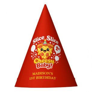 Slice Slice Cheesy Baby Pizza 1e verpartij Feesthoedjes