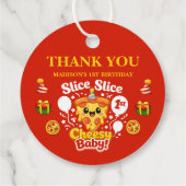 Slice Slice Cheesy Baby Pizza 1st Birthday Bedankjes Labels (Achterkant)