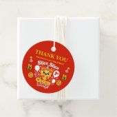 Slice Slice Cheesy Baby Pizza 1st Birthday Bedankjes Labels (In situ)