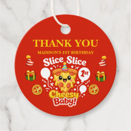 Slice Slice Cheesy Baby Pizza 1st Birthday Bedankjes Labels