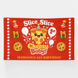 Slice Slice Cheesy Baby Pizza 1st Birthday Large Spandoek