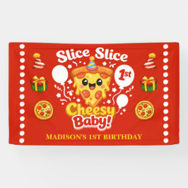 Slice Slice Cheesy Baby Pizza 1st Birthday Medium Spandoek