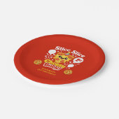 Slice Slice Cheesy Baby Pizza 1st Birthday Papieren Bordje (Gekanteld)