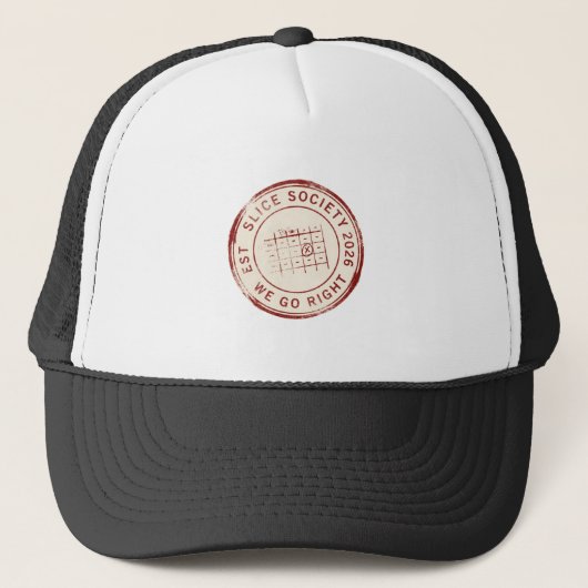 Slice Society Stempel Zegel Geborduurde Dad Cap Trucker Pet (Voorkant)