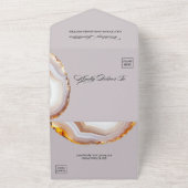 Sliced Agate Abstract Wedding  All In One Uitnodiging (Buitenkant)
