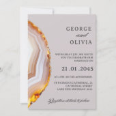 Sliced Agate Abstract Wedding Kaart (Voorkant)