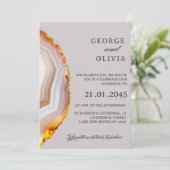 Sliced Agate Abstract Wedding Kaart (Staand voorkant)