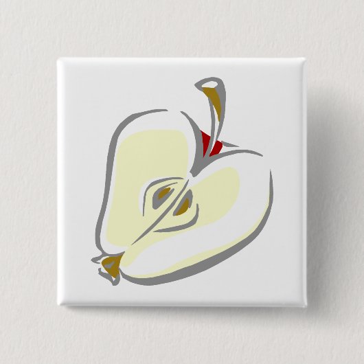 Sliced Apple Vierkante Button 5,1 Cm (Voorkant)
