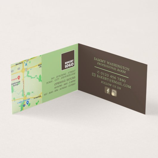 Sliced Bread on board, Bakery Gedetailleerd Visitekaartje (Binnen)