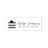 Sliced Cake Baker Wedding Script Logo Rubberstempel (Gestempeld)