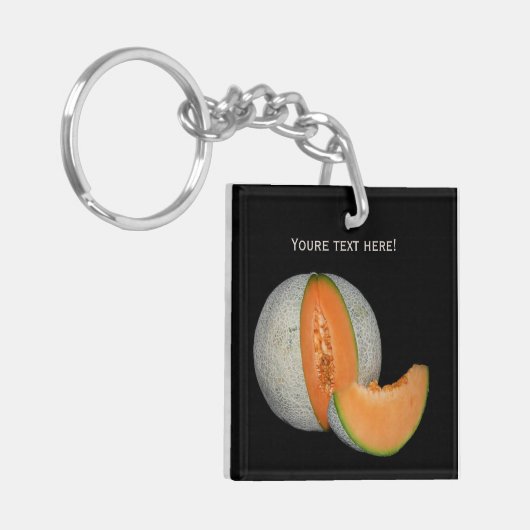 Sliced Cantaloupe Melon Sleutelhanger (Voorkant Links)