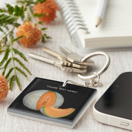 Sliced Cantaloupe Melon Sleutelhanger (Voorkant Rechts)