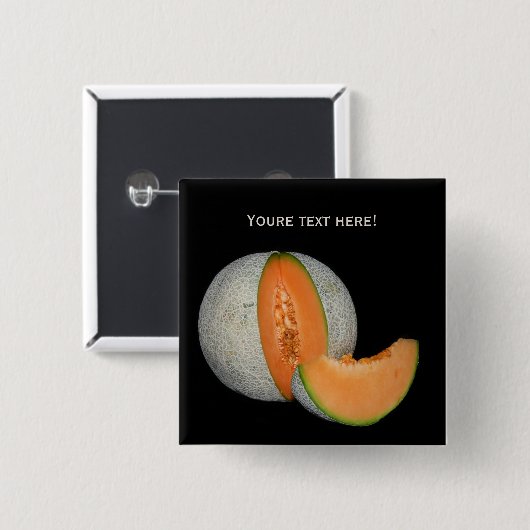 Sliced Cantaloupe Melon Vierkante Button 5,1 Cm (Voorkant /achterkant)