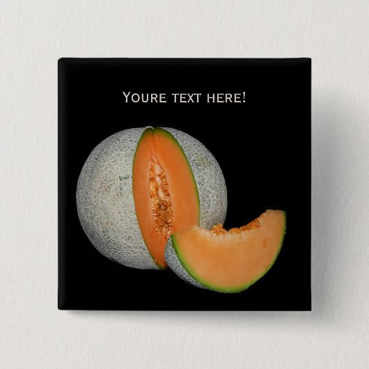 Sliced Cantaloupe Melon Vierkante Button 5,1 Cm (Voorkant)