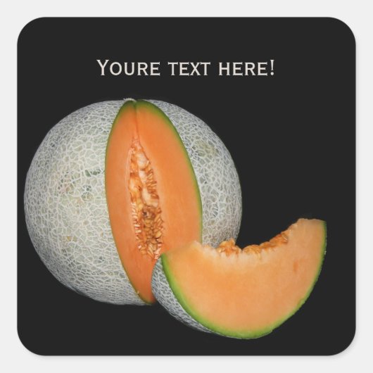 Sliced Cantaloupe Melon Vierkante Sticker (Voorkant)