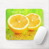 Sliced Lemon en water druppelt Mousepad Muismat (Met muis)
